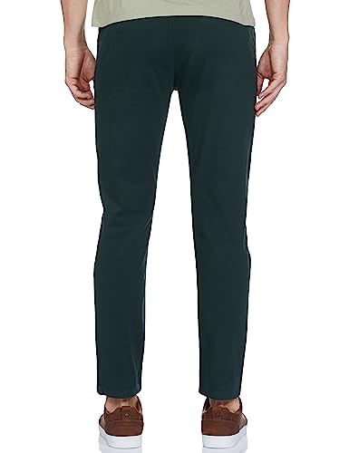 The Indian Garage Co Men Mid Rise Slim Fit Solid Mid-Rise Chinos Teal, 30 - Image 4