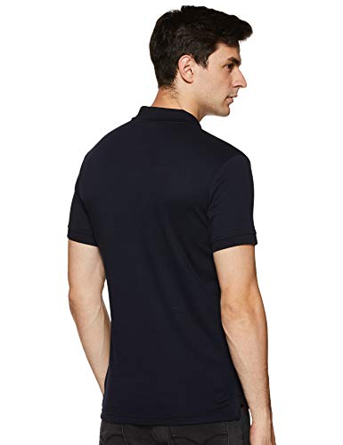 Van Heusen Athleisure Men Polo T-Shirt - Cotton Rich - Ultra Soft, Short Sleeve, Textured_60033_Navyblue_XL - Image 6