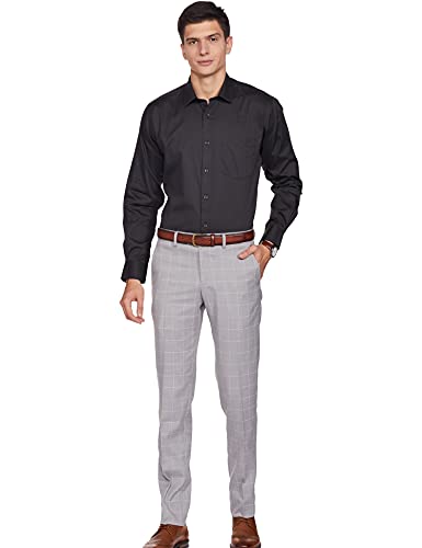 Symbol Men's Solid Cotton Formal Shirt | Plain | Full Sleeve - Regular Fit (Available in Plus Size) (D.Grey_39) - Image 3