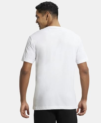 Jockey Men's Regular Fit Round Neck Half Sleeved T-Shirt 2714_White_M - Image 5