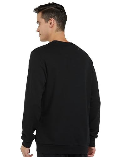 adidas Men's Cotton Blend Crew Neck Regular Fit Sweatshirt (JE9378_Black_Large) - Image 4
