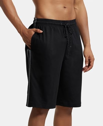 Jockey Men's Cotton Shorts (9426-0103-BLACK Black L) - Image 6