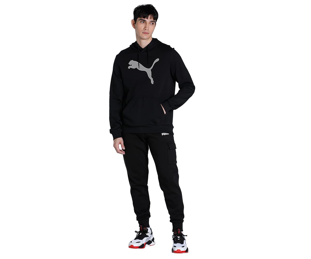 Puma Men's Cotton Regular Hooded Neck Sweatshirt (67029201_Black_X-Large) - Image 3