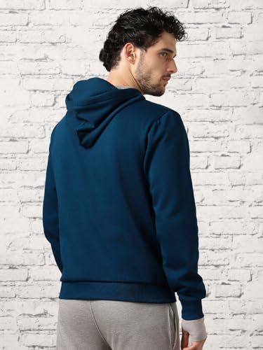 NOBERO Navy Blue Men's Travel Cotton Solid Plain Hoody Sports Winter Gym Workout Running Travel Trekking Hooded Sweatshirts and Hoodies for Men Boys Cotton Winter Casual Wear -XL - Image 8