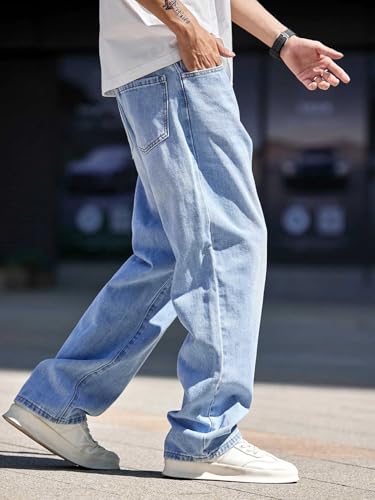 GRECIILOOKS Men Jeans | Men Jeans Pants | Denim Jeans | Loose FIT Jeans for Men | Stylish Jeans | Baggy Jeans for Men (in, Numeric, 34, Regular, Blue 01) - Image 5