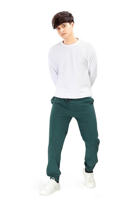 UNOseven Men's Jogger Pant - Pure Cotton - Regular Fit - Teal Green - Size XL (W - 36) - Image 5