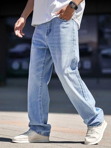 GRECIILOOKS Men Jeans | Men Jeans Pants | Denim Jeans | Loose FIT Jeans for Men | Stylish Jeans | Baggy Jeans for Men (in, Numeric, 34, Regular, Blue 01) - Image 4