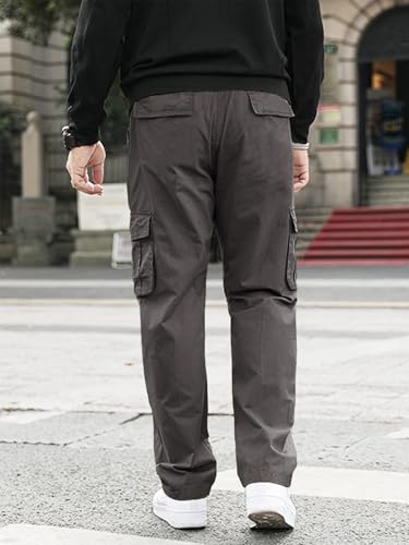 GRECIILOOKS Regular Fit Cotton Mid Rise Trousers Baggy Pants Cargos for Men (GL-TP-1049_Grey_Large) - Image 8
