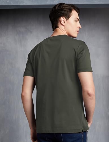 Symbol Premium Men's Cotton Super Soft Round Neck Solid T-Shirt: Regular Fit (SYP-A22-TS-01_Battle Green_M) - Image 6
