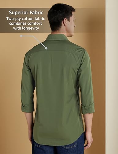 Symbol Premium Men's Casual Cotton Poplin Shirt (Regular Fit) (Light Green_XL) - Image 6