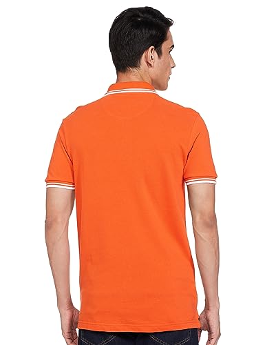 U.S. POLO ASSN. Men's Tipped Collar Pure Cotton Slim Fit Polo Shirt (USTSHS1540_Orange_Orange_XL) - Image 4
