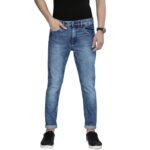 The Indian Garage Co Men Mid Rise Slim Fit Solid Mid-Rise Stretchable Jeans Blue, 32