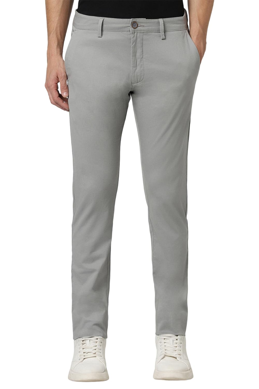 Peter England Men's Mid Rise Skinny Pants (PCTFSSKBF58534_Size(96) Light Grey