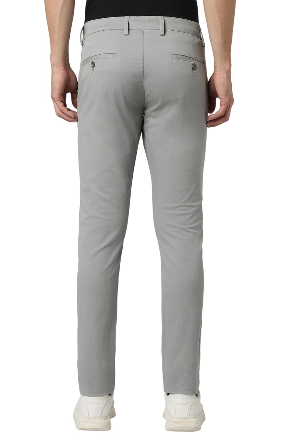 Peter England Men's Mid Rise Skinny Pants (PCTFSSKBF58534_Size(96) Light Grey - Image 4