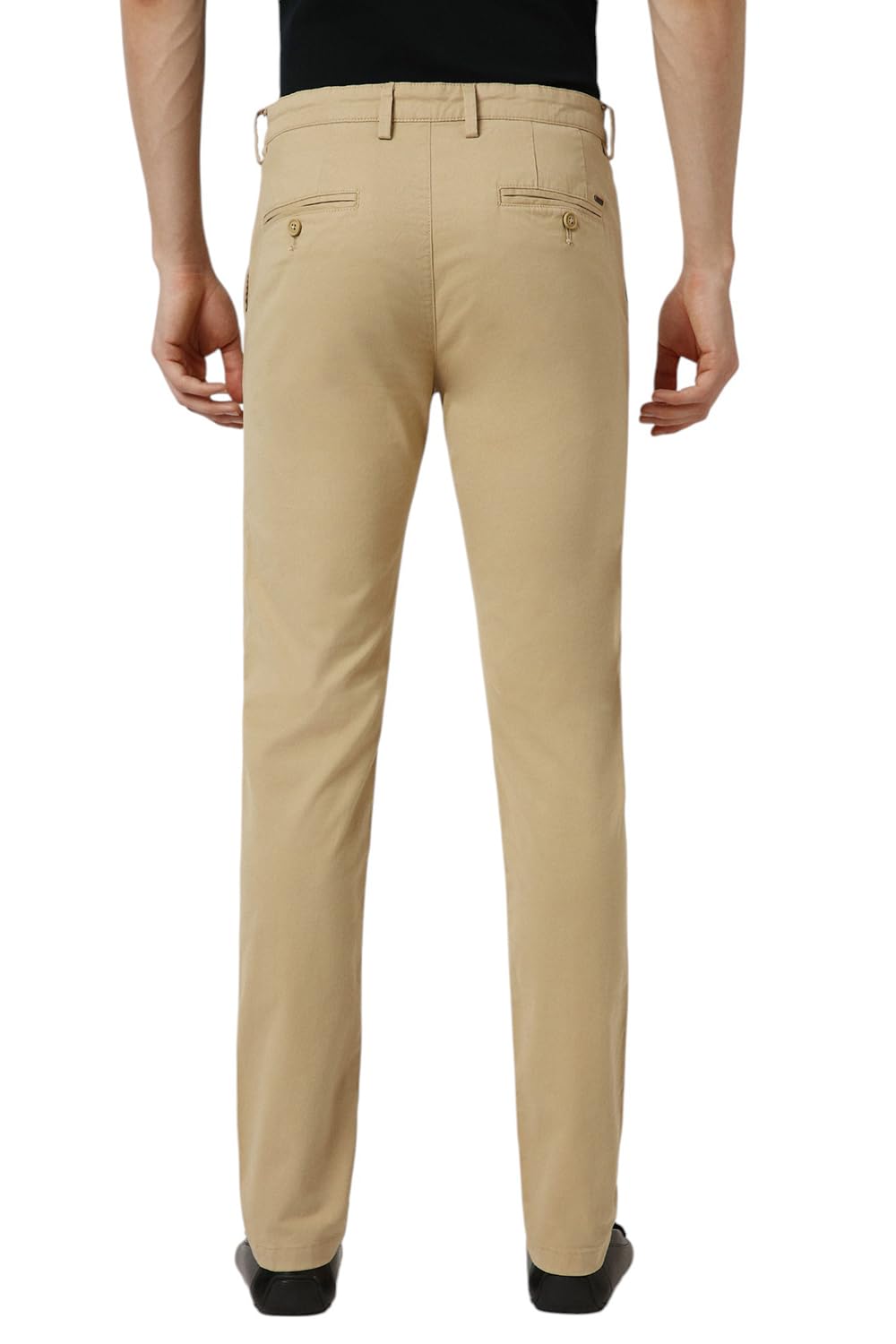 Peter England Men's Mid Rise Slim Casual Pants (PCTFSSSBC04837_Beige, 36 - Image 4
