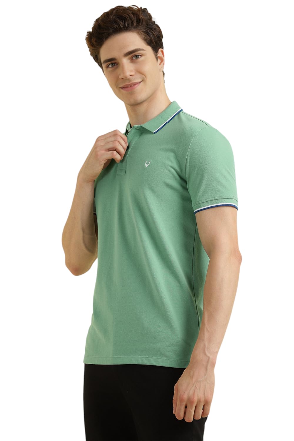 Allen Solly Men's Regular Fit T-Shirt (ASKPCURGFI04455_Green L) - Image 5