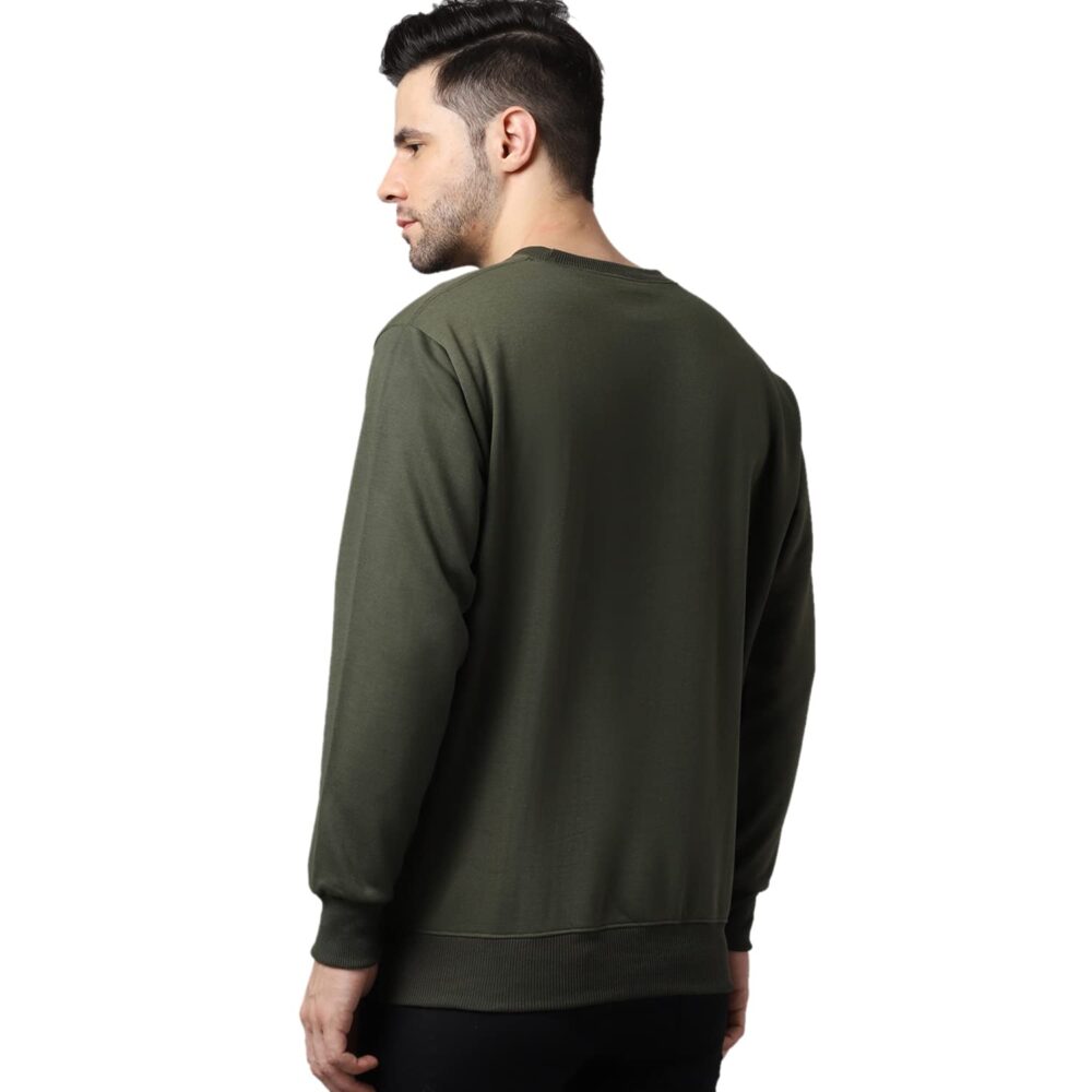 Mack JONNEY Fleece Men Regular Fit Round Neck Sweatshirt(Olive_Xx-Large_Pack of 1) - Image 5