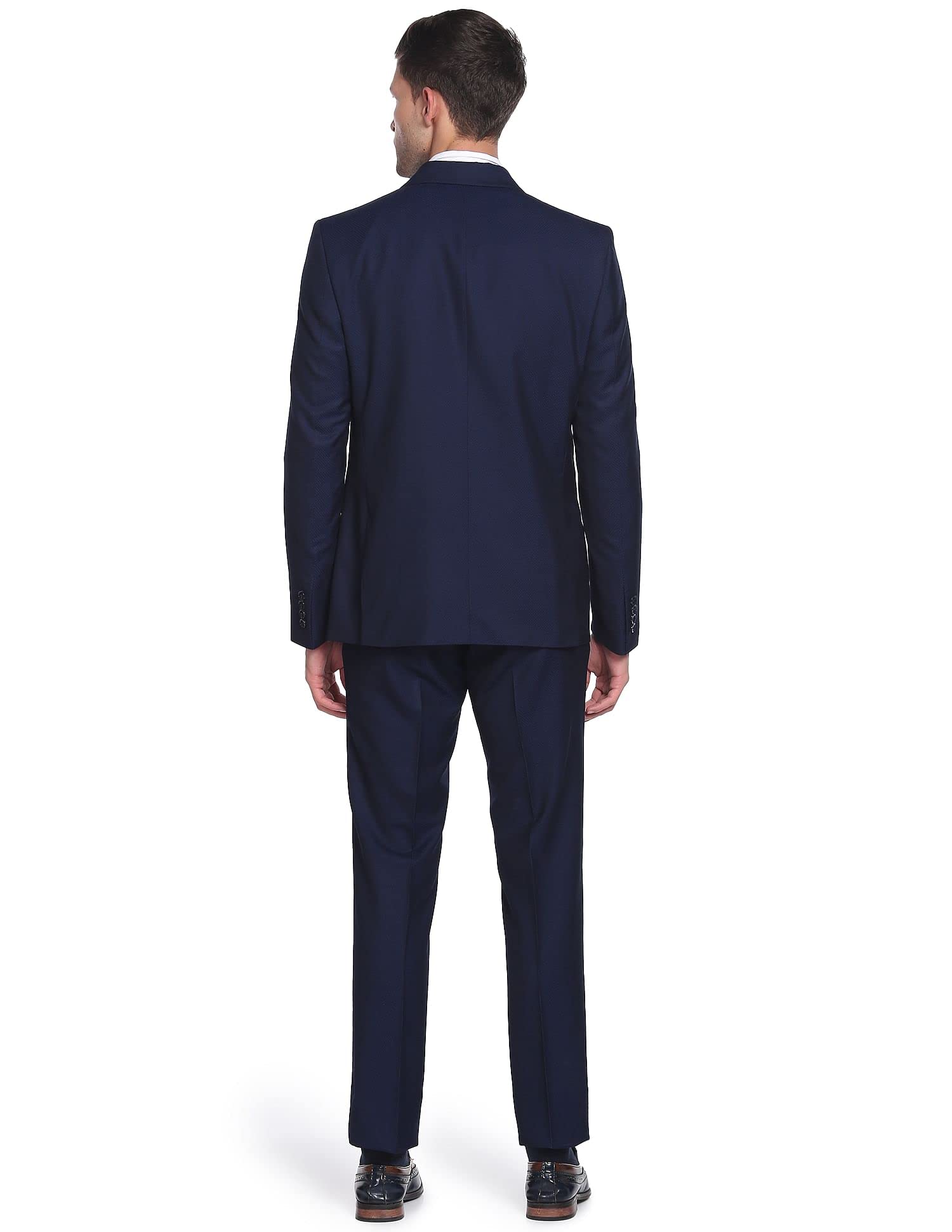 Arrow Men's Polyester Single Breasted Suits (ARAFSU5525_Blue - Image 4