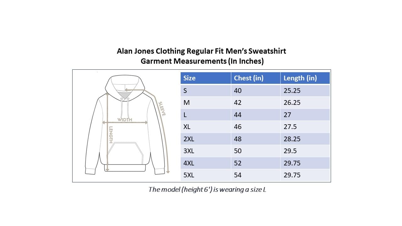 Alan Jones Clothing Men's Cotton Blend Hooded Neck Regular Fit Hooded Sweatshirt (Ss21-Hd04-Lgrn-Xxl_Light Green_2Xl) - Image 2