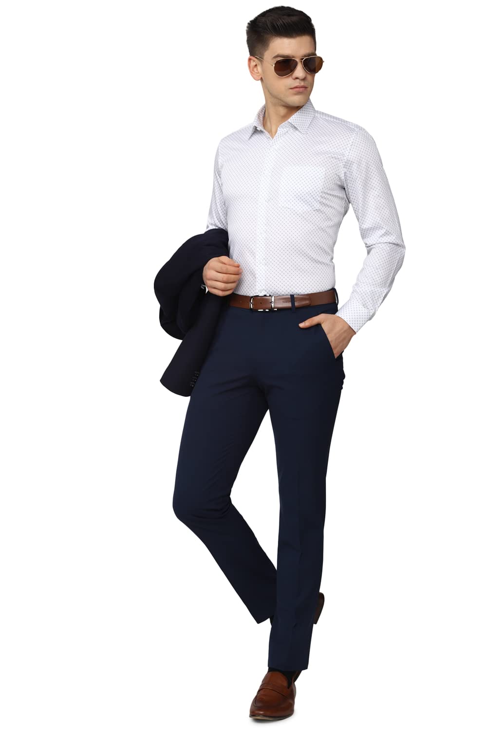 Van Heusen Cotton Men's Fitted Formal Shirt (Vhsfrslbv20281_White 40) - Image 3