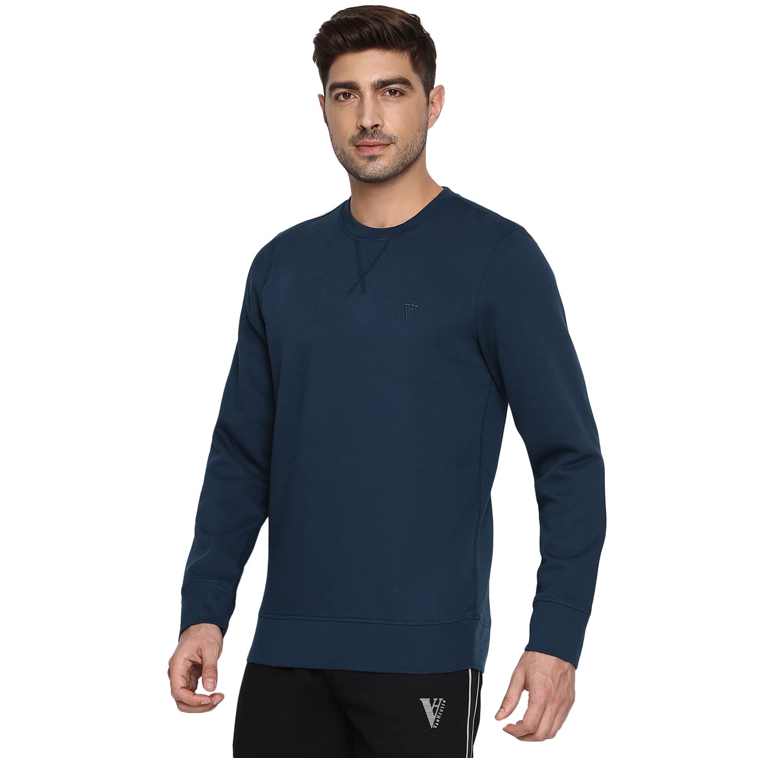Van Heusen Men's Athleisure Ultra Soft Cotton Blend Regular Fit Sweatshirt - Crew Neck, Long Sleeve_60076_Teal_X_Large - Image 6