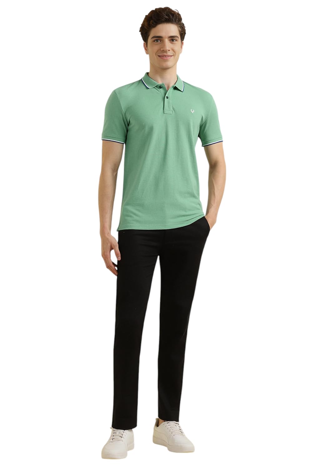 Allen Solly Men's Regular Fit T-Shirt (ASKPCURGFI04455_Green L) - Image 2