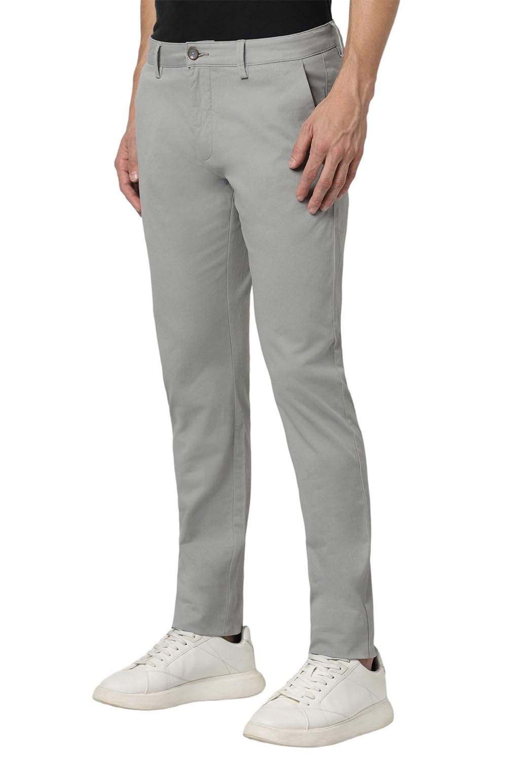 Peter England Men's Mid Rise Skinny Pants (PCTFSSKBF58534_Size(96) Light Grey - Image 5