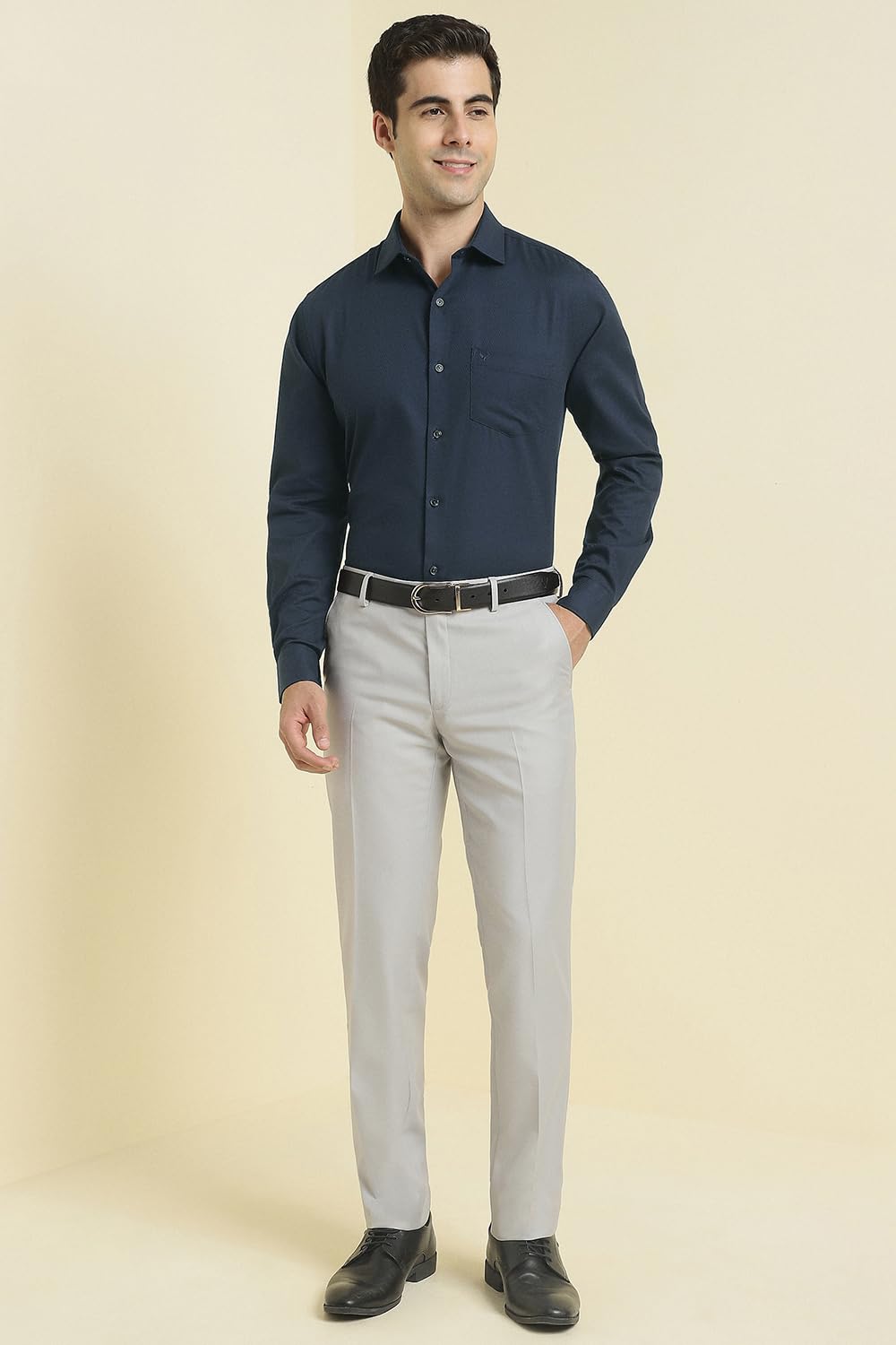 Allen Solly Men's Slim Fit Shirt (ASSFQSPPI08829_Navy - Image 2