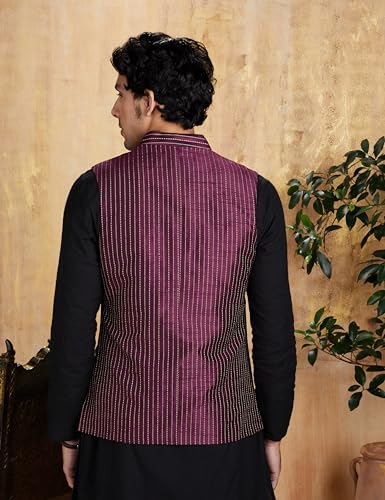 Symbol Men's Lightweight Nehru Jacket (SY-A22-MNA-JTK-06_Maroon_2XL) - Image 6