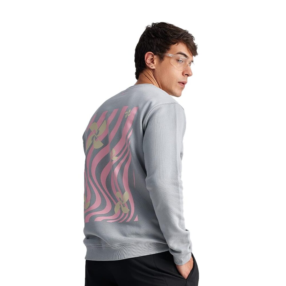 LUDIC WillMill Collection ‘Evoke S’ - 100% French Terry Cotton 320GSM Comfortable, Fleece Lined, Relaxed Fit Sweatshirt for Men - Winter Essential Grey - Image 4
