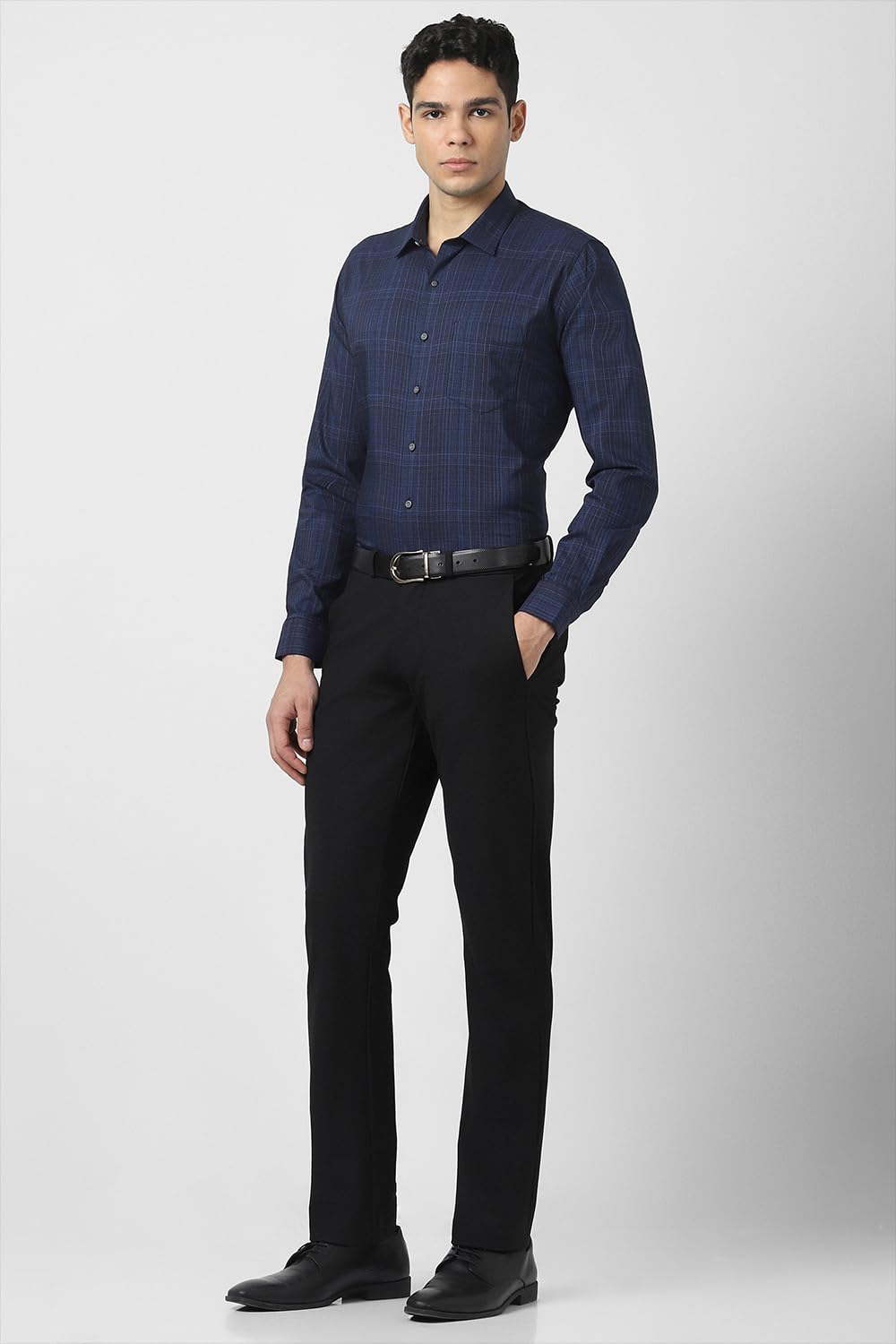 Van Heusen Men's Slim Fit Shirt (VHSFVSLB849352_Blue - Image 2