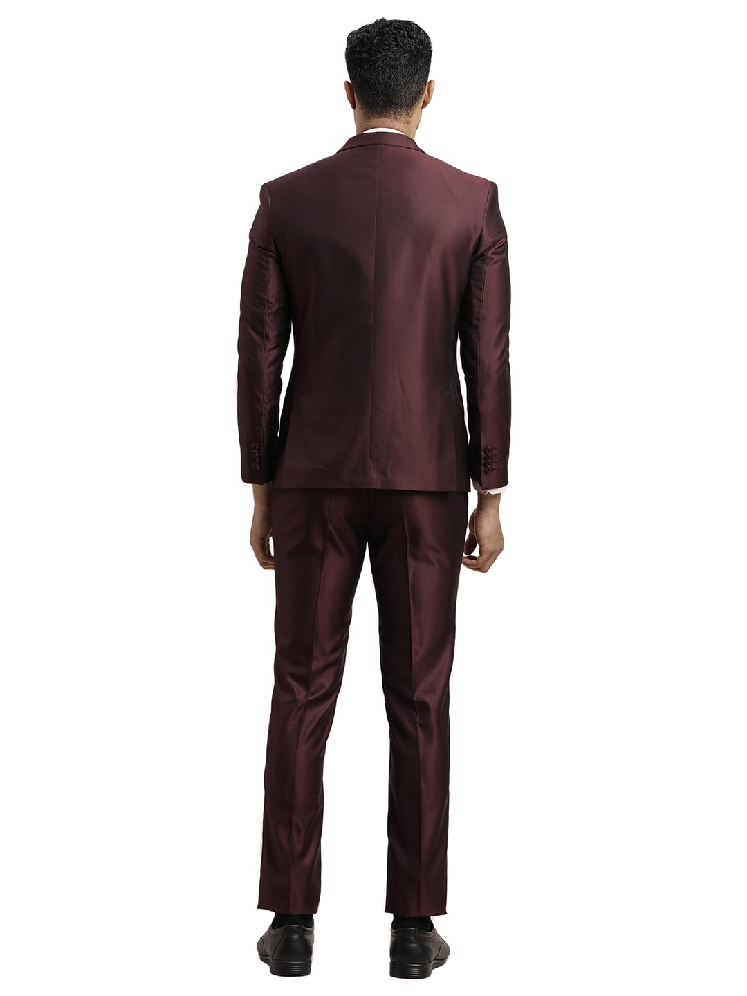 Turtle Men Poly-Viscose Dobby Print Full Sleeve Three Piece Brown Party Suit - Image 6