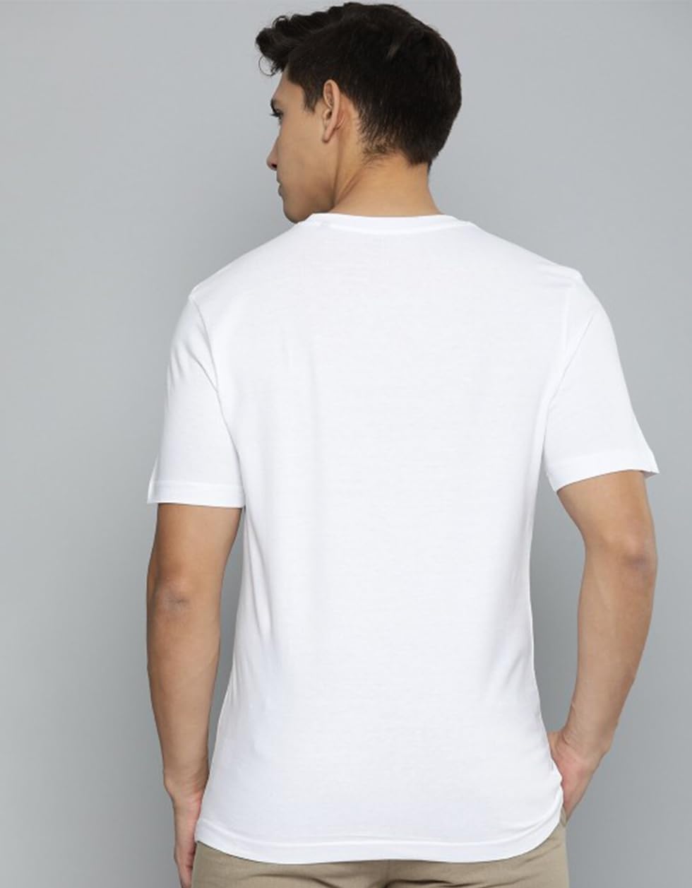Veirdo® Regular Fit Half Sleeves Round Neck Typographic Printed Pure Cotton T-Shirt for Men (TSH_V_99_USA_WT_M) - Image 8