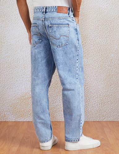 Men's Baggy Loose Fit Jeans (Sy-A23-Mna-Bgd-501_Ice-Wash_40), Blue | Rise Style: Mid Rise - Image 6
