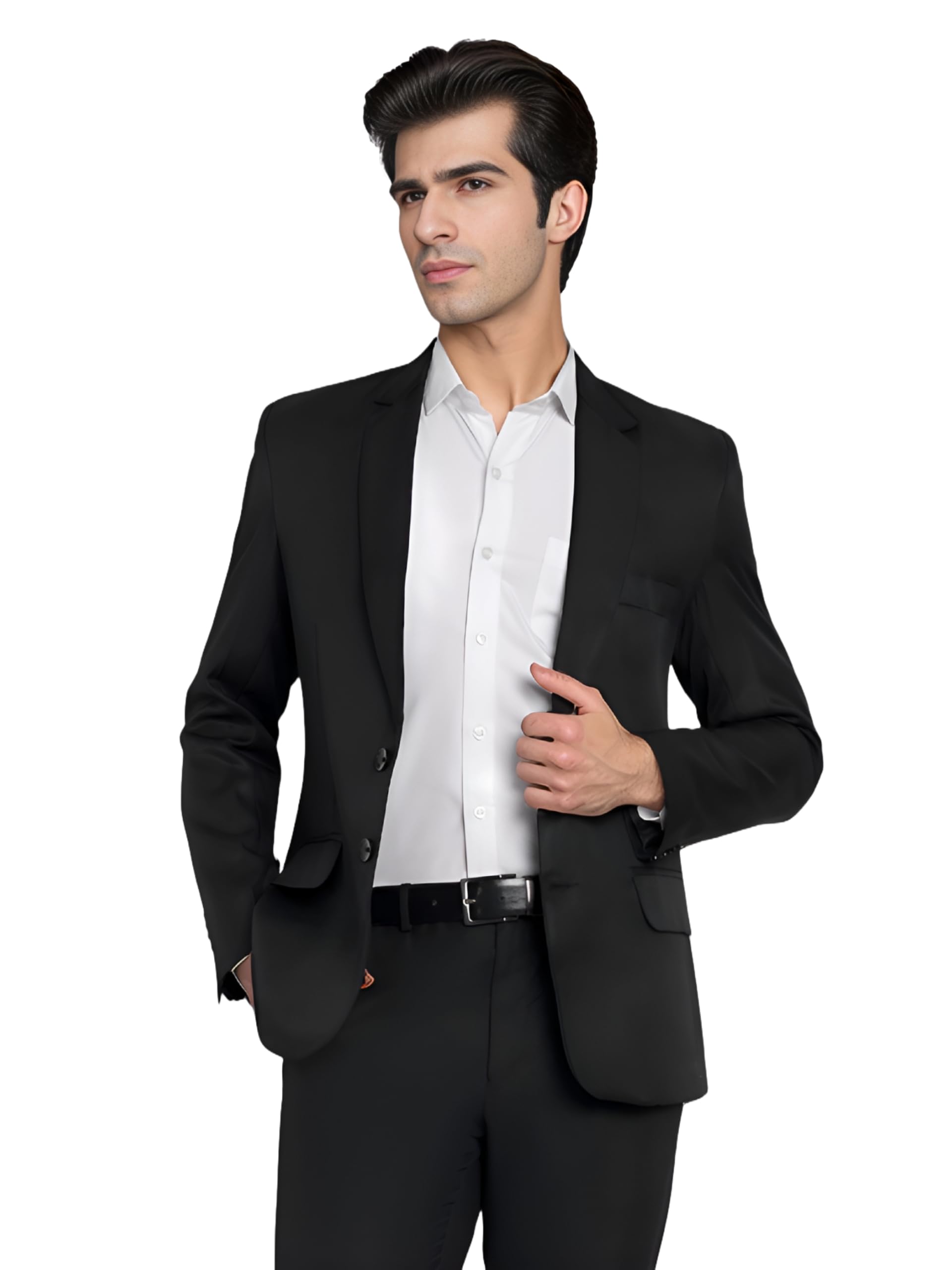 YSYB Dezines Men Blazer Versatile Blazer for Men Ideal for All Purpose be it Formal, Causal, Festival, Party and Wedding. Color Black, Size 40.