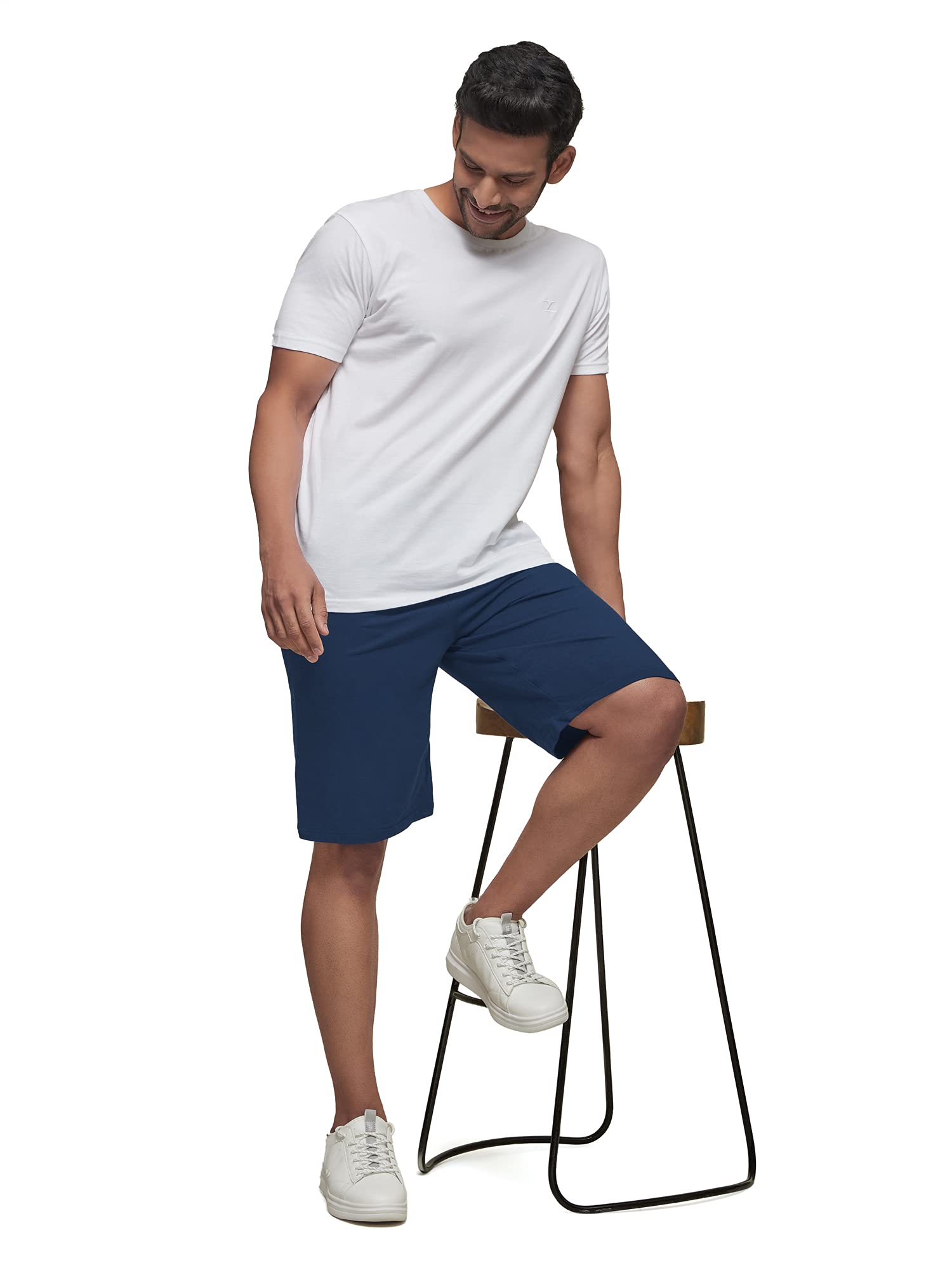 XYXX Men Cotton Rich Shorts, Regular Fit, Solid, Pack of 1, XYSHT03XL, Estate Blue, XL - Image 3