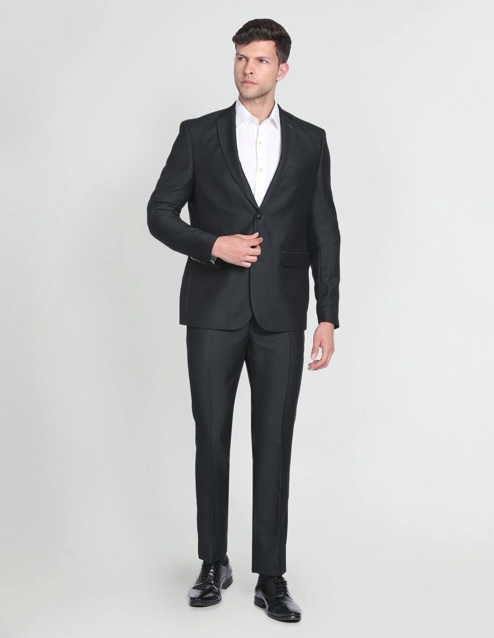Arrow Men's Cotton Single Breasted Suits (ARAFSU5570_Green - Image 6