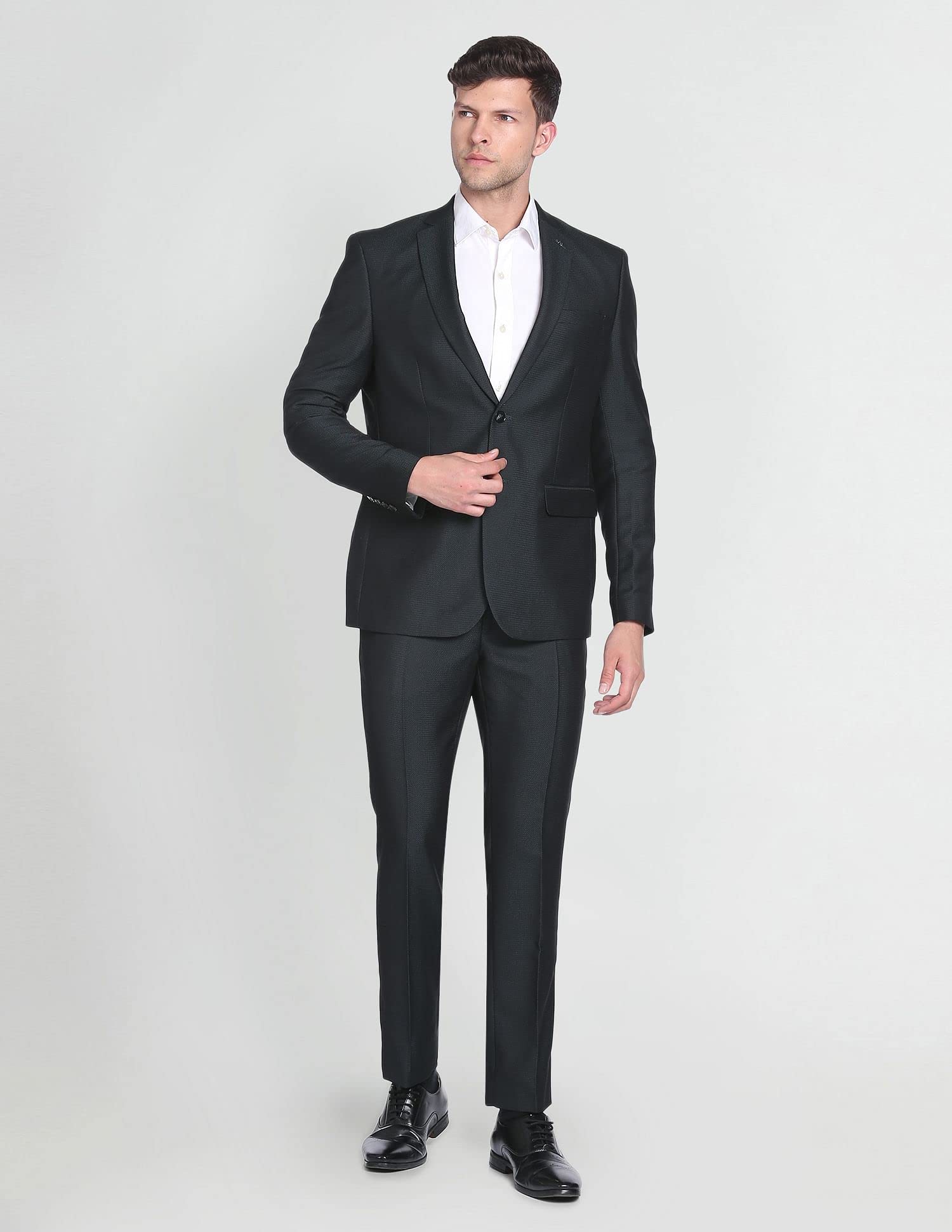 Arrow Men's Cotton Single Breasted Suits (ARAFSU5570_Green - Image 6