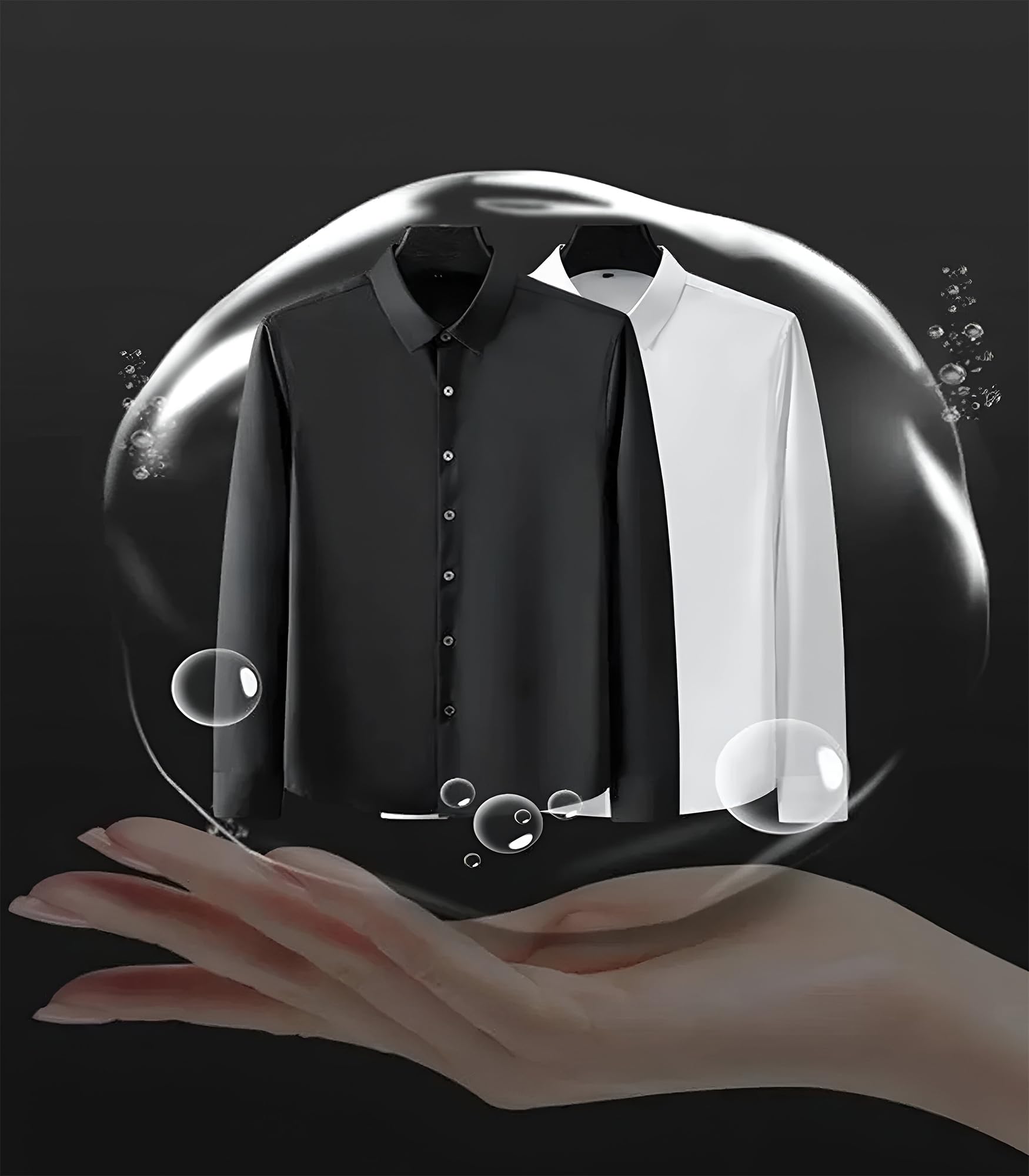 DEELMO Men's Stylish Solid Satin Casual Shirt for Men Full Sleeves| Poly Satin Silk Shirt Light Pink - Image 6