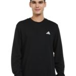 adidas Men's Cotton Blend Crew Neck Regular Fit Sweatshirt (JE9378_Black_Large)