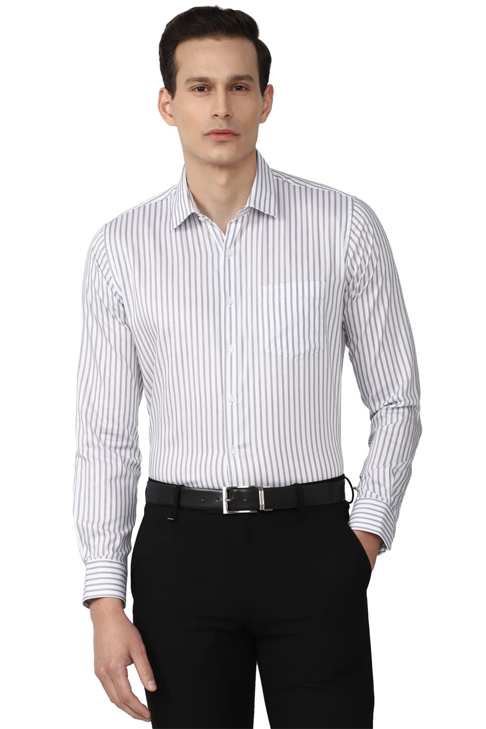 Van Heusen Men's Cotton Slim Fit Shirt (Vhsfrslbh85213_White 42)