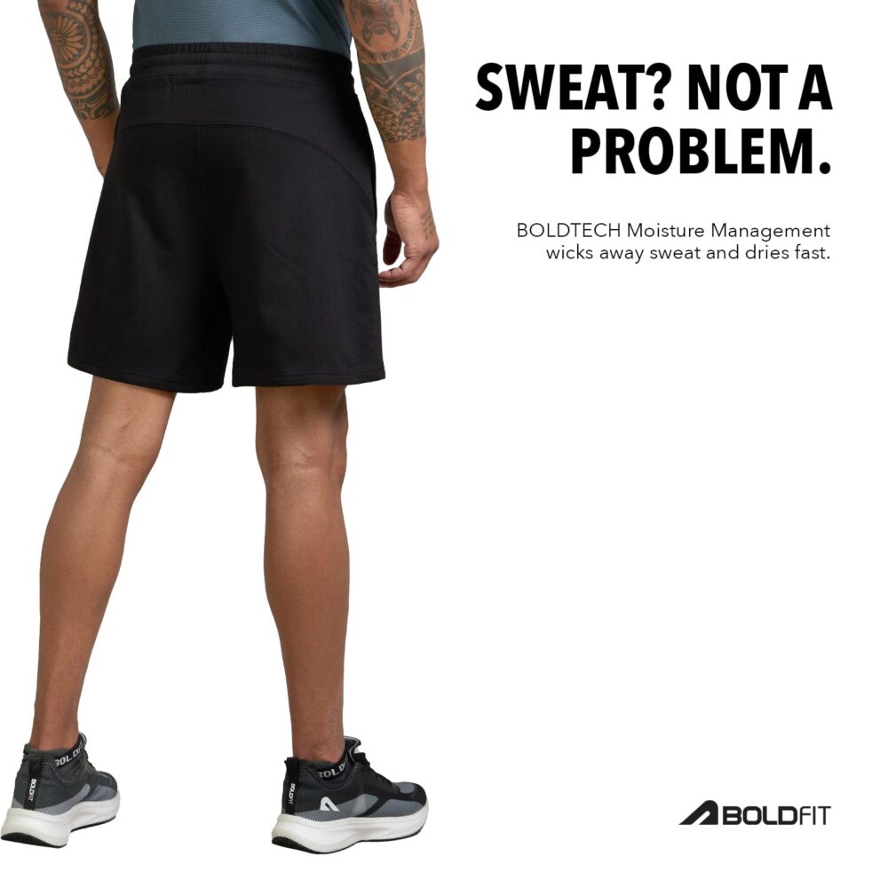 Boldfit Men's Shorts (BFTBM7013TShortsBlackXL_Black - Image 3