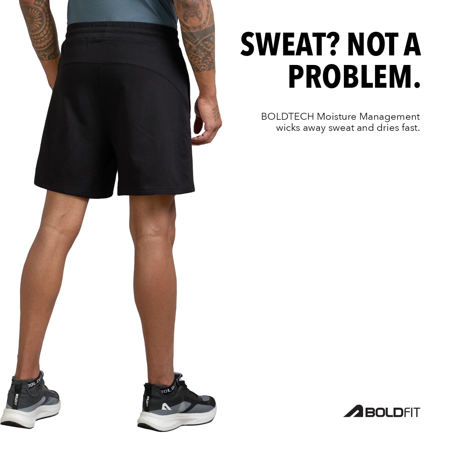 Boldfit Men's Shorts (BFTBM7013TShortsBlackXL_Black - Image 3