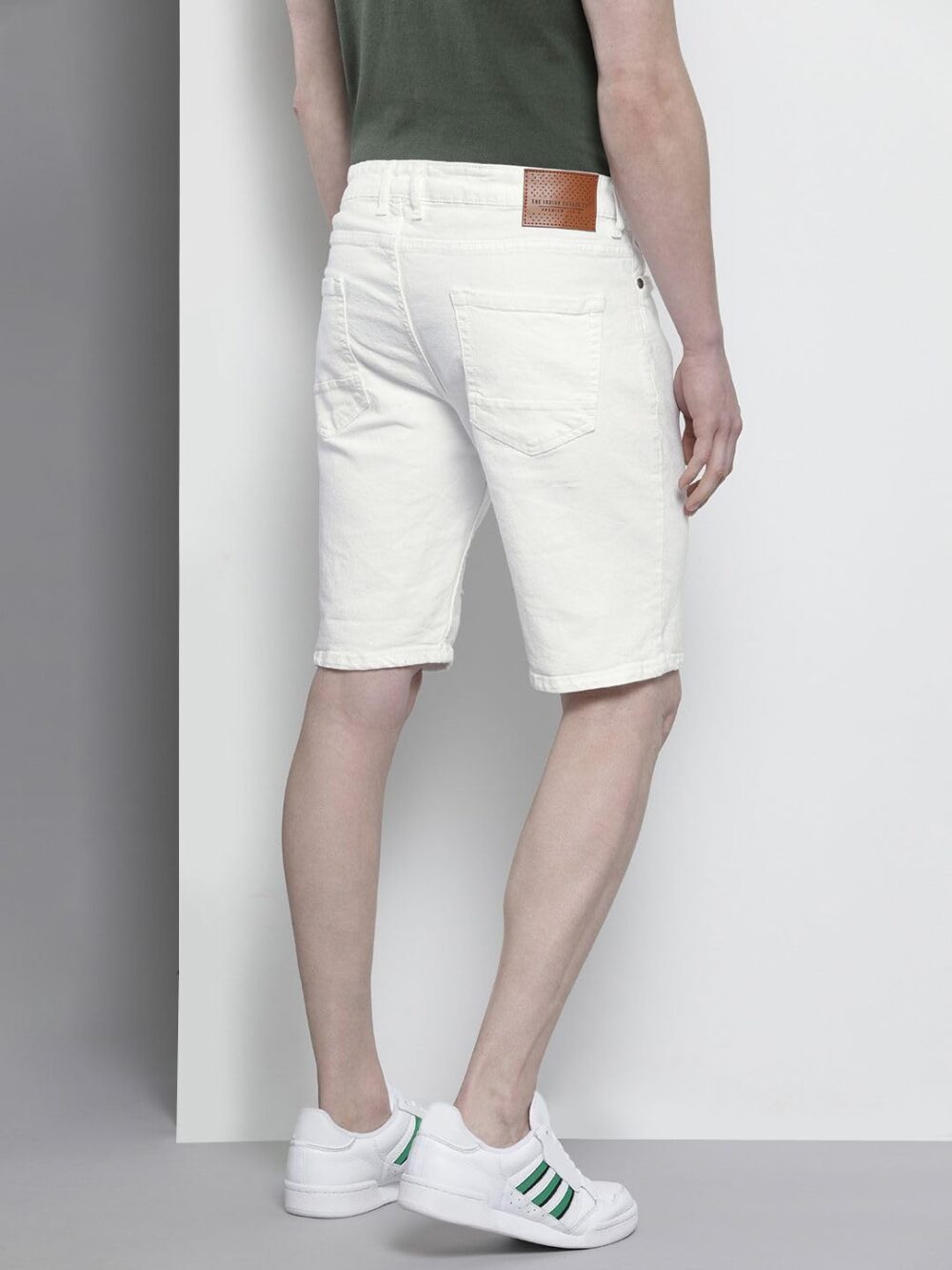 The Indian Garage Co Men Slim Fit Solid Mid-Rise Denim Shorts - Image 6