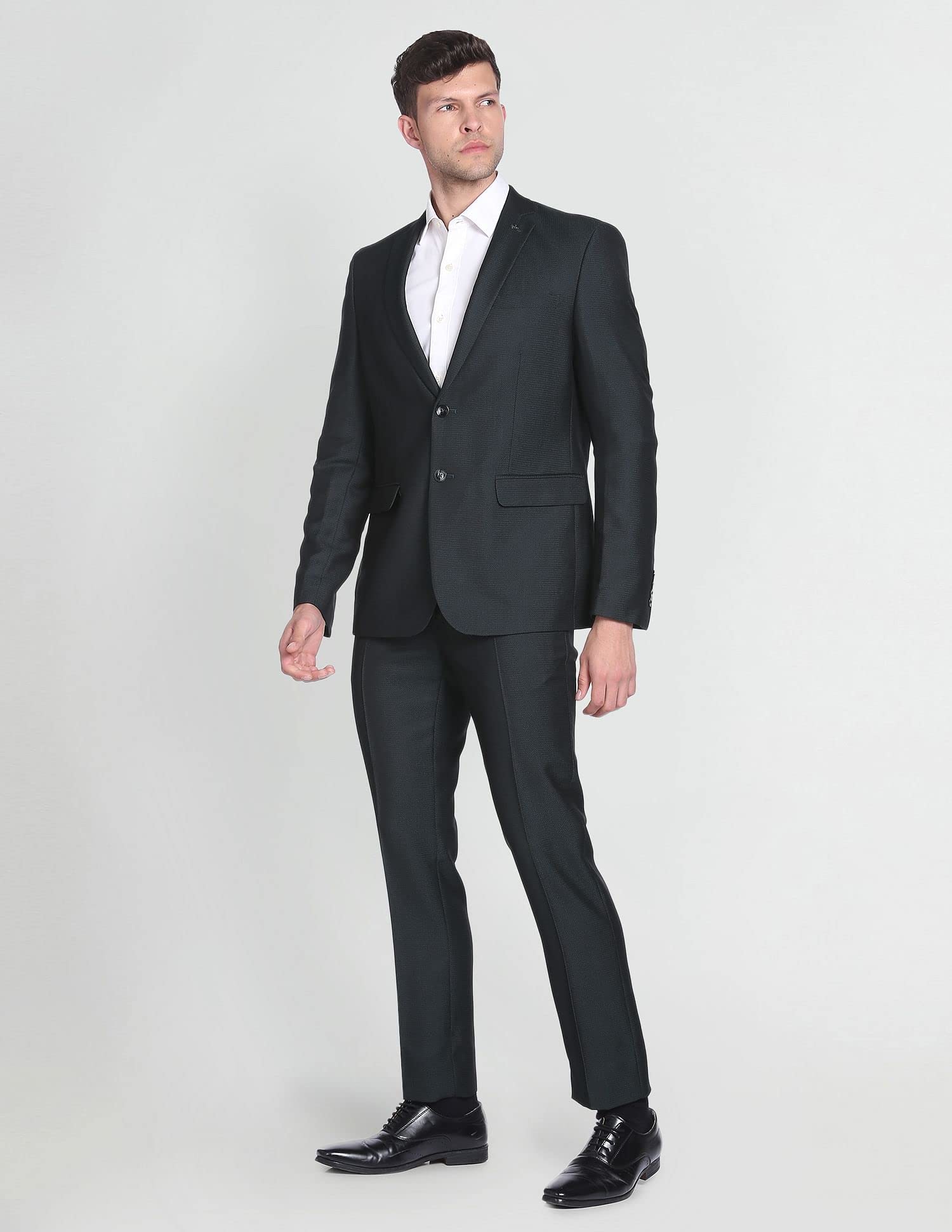 Arrow Men's Cotton Single Breasted Suits (ARAFSU5570_Green - Image 5