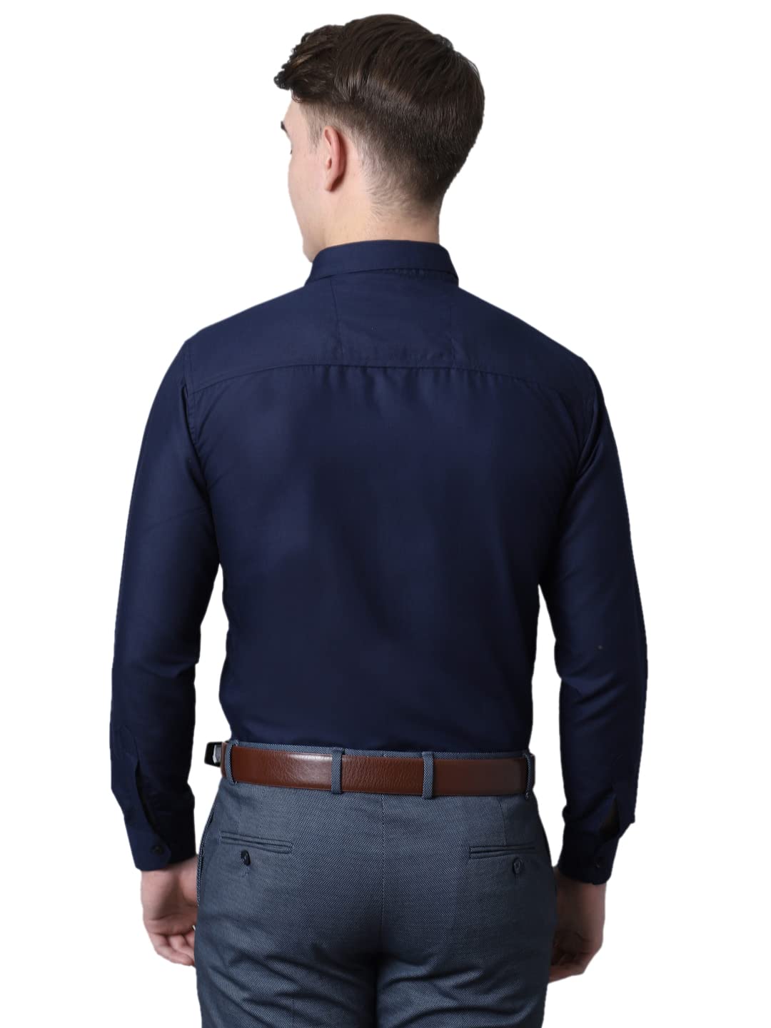 Majestic Man Slim Fit Cotton Blend Formal Shirts for Men (X-Large, Navy Blue) - Image 4