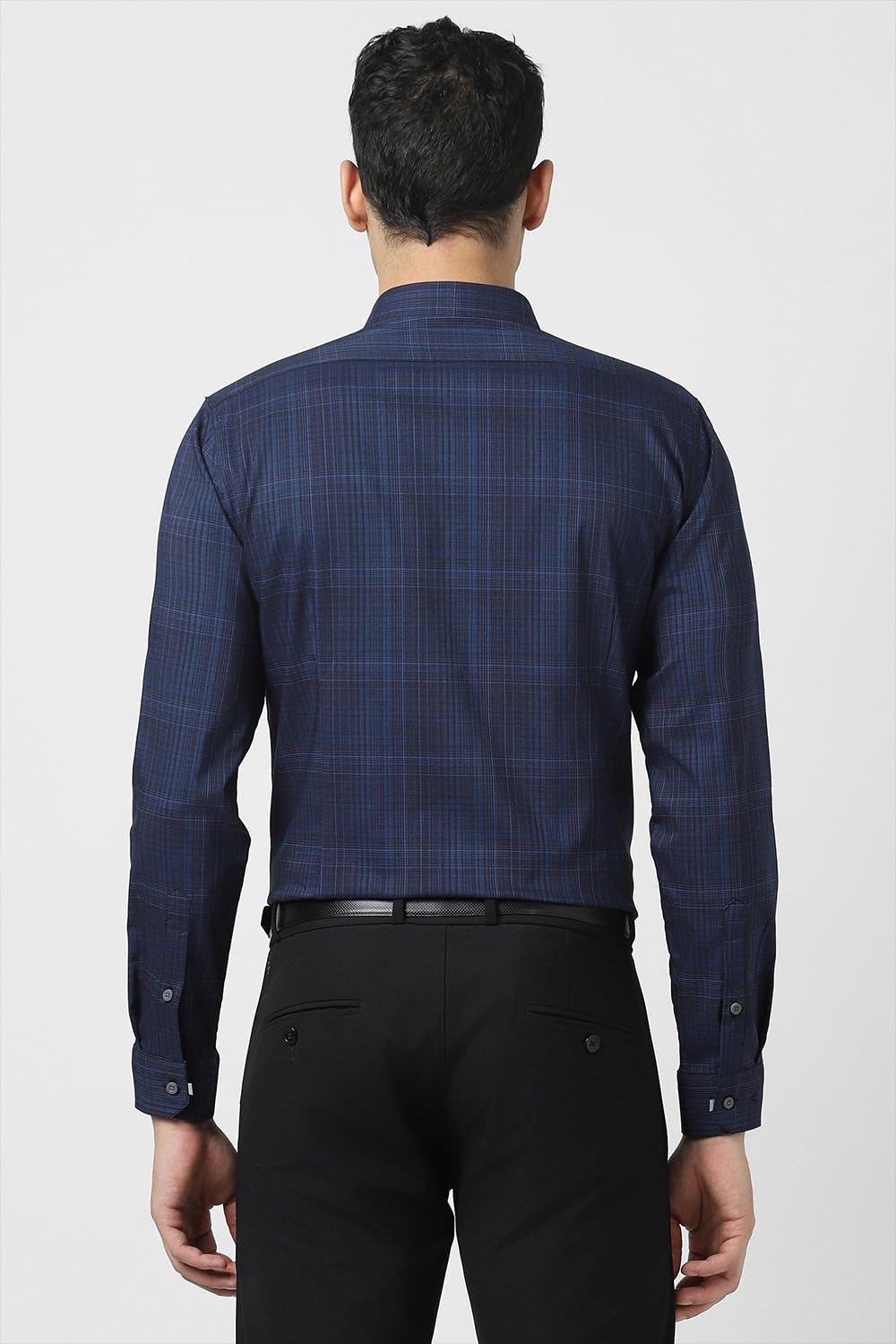Van Heusen Men's Slim Fit Shirt (VHSFVSLB849352_Blue - Image 4
