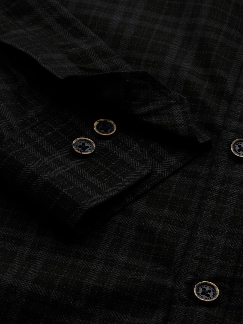 Majestic Man Men Comfort Slim Fit Pure Cotton Opaque Checked Casual Shirt (in, Alpha, XL, Regular, Black) - Image 2