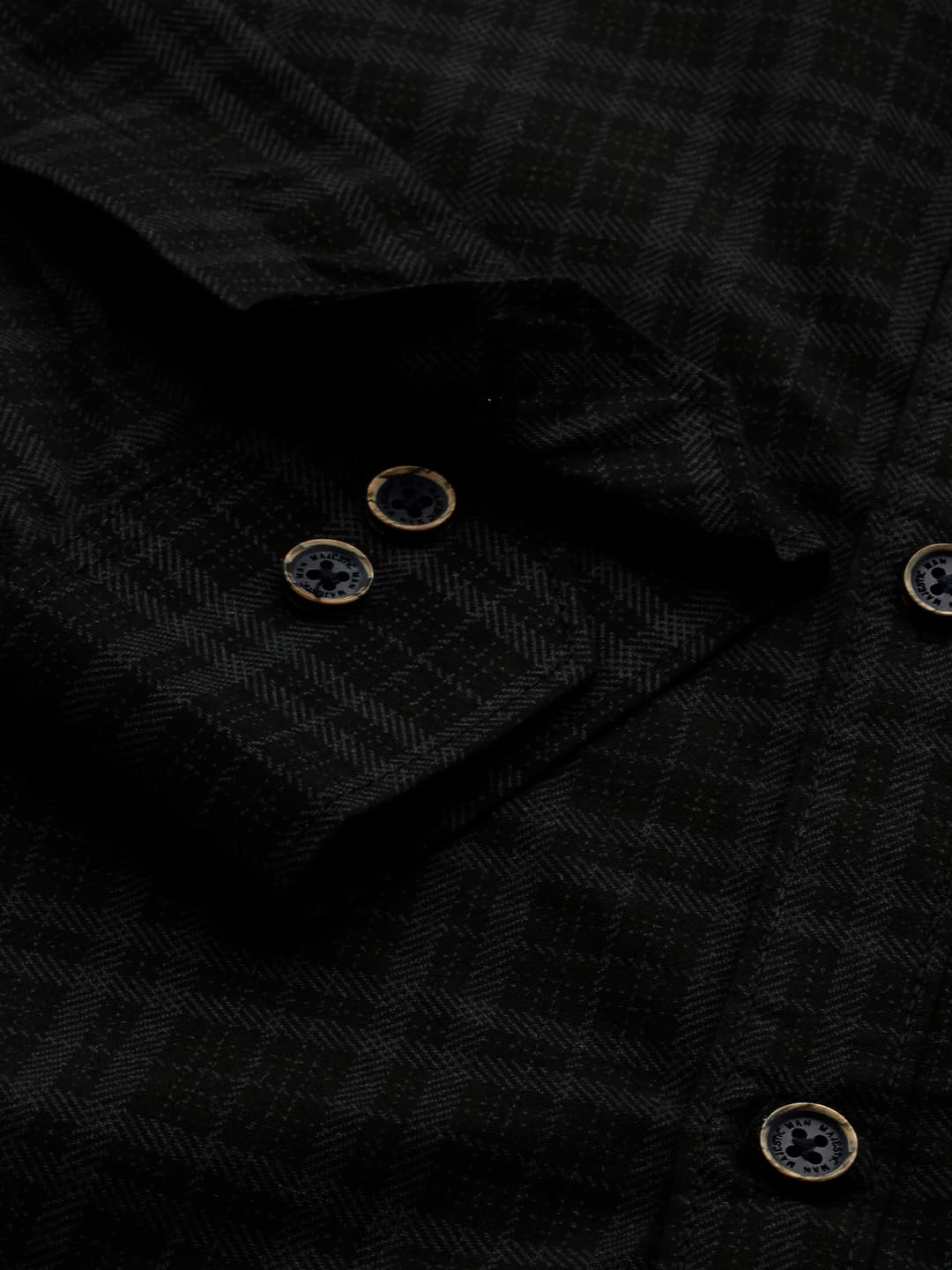 Majestic Man Men Comfort Slim Fit Pure Cotton Opaque Checked Casual Shirt (in, Alpha, XL, Regular, Black) - Image 2