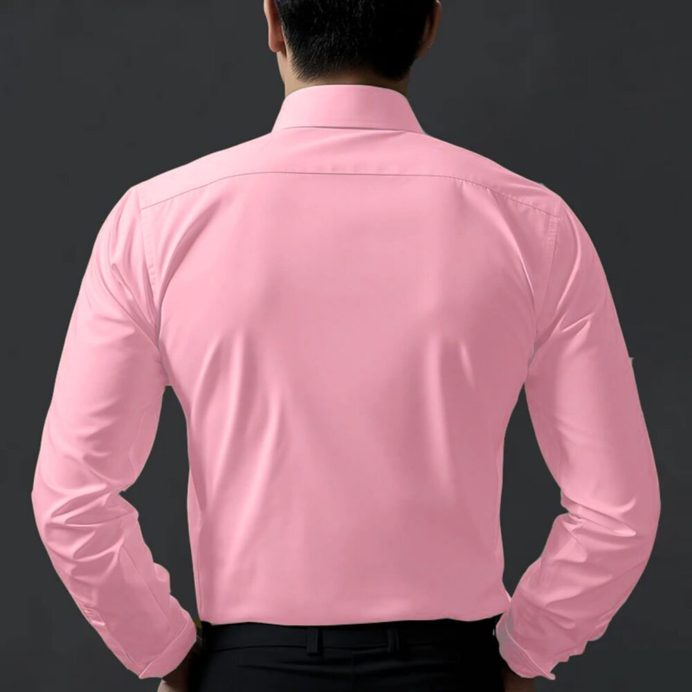DEELMO Men's Stylish Solid Satin Casual Shirt for Men Full Sleeves| Poly Satin Silk Shirt Light Pink - Image 7